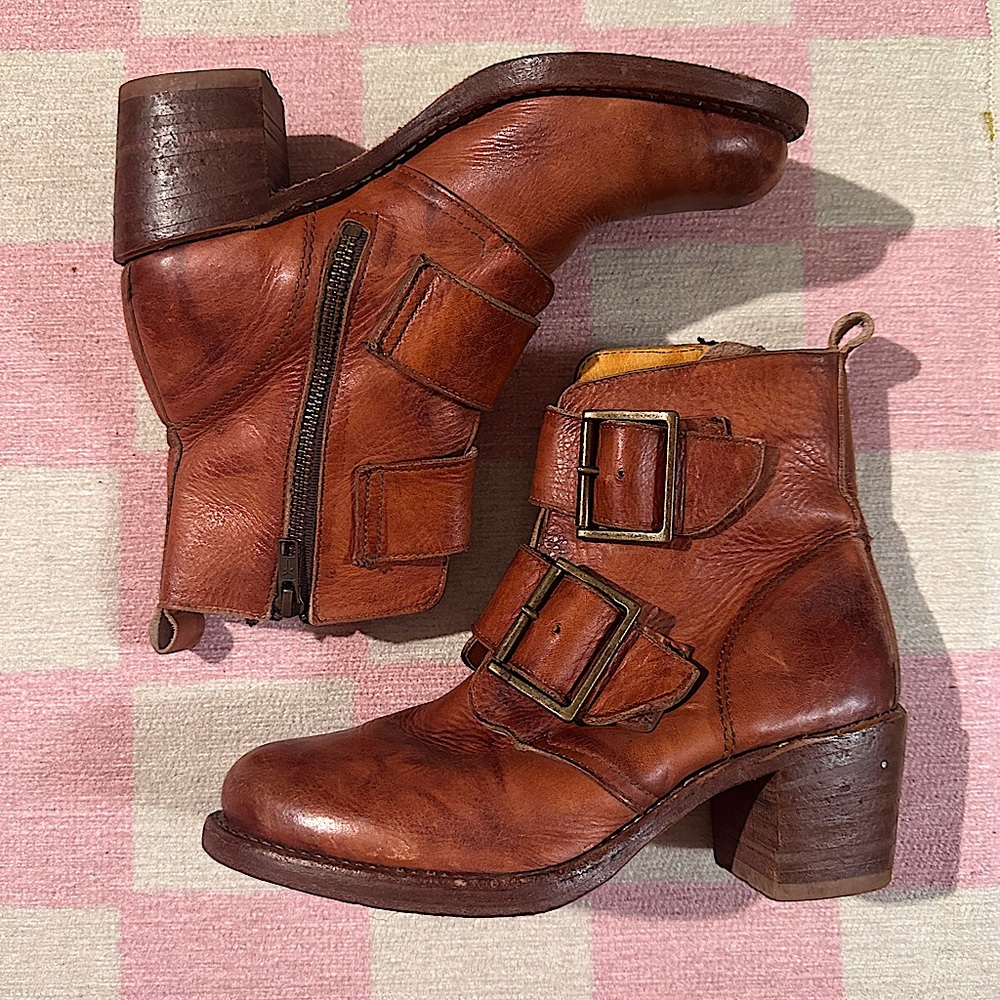 Frye Brown Heeled Boots